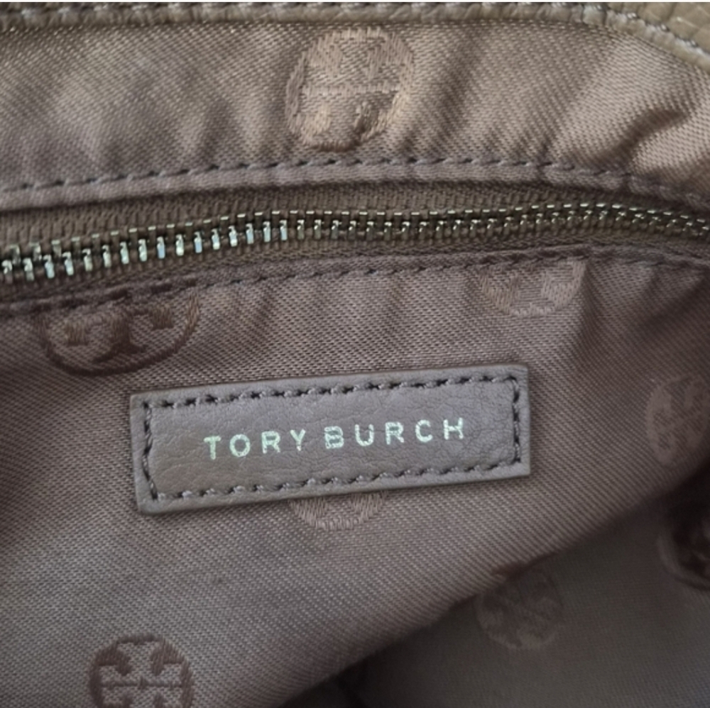 ​Tory Burch Royal Tan Pebbled Leather Marion East-West Tote Bag - Picture 10 of 14